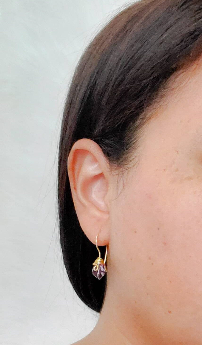 Purple Drop Earrings, Purple Wedding Drop Earrings, Purple Amethyst Bridal Earrings, Purple Crystal Bridal Drop Earrings wedding jewelry