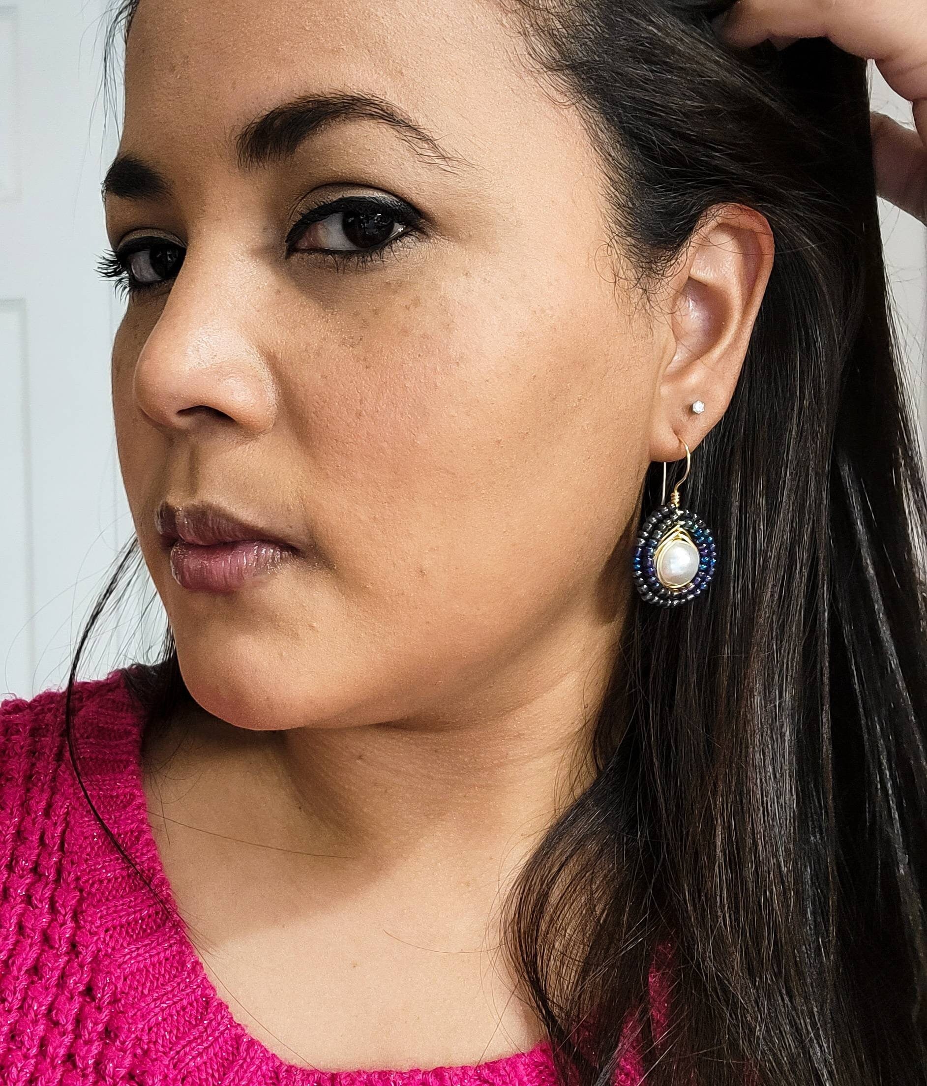 Pearl earring drops, maid-of-honor gift, giftful earrings, gifted mom giftful, weddings- giftful, earrings gifted, women gifted earring