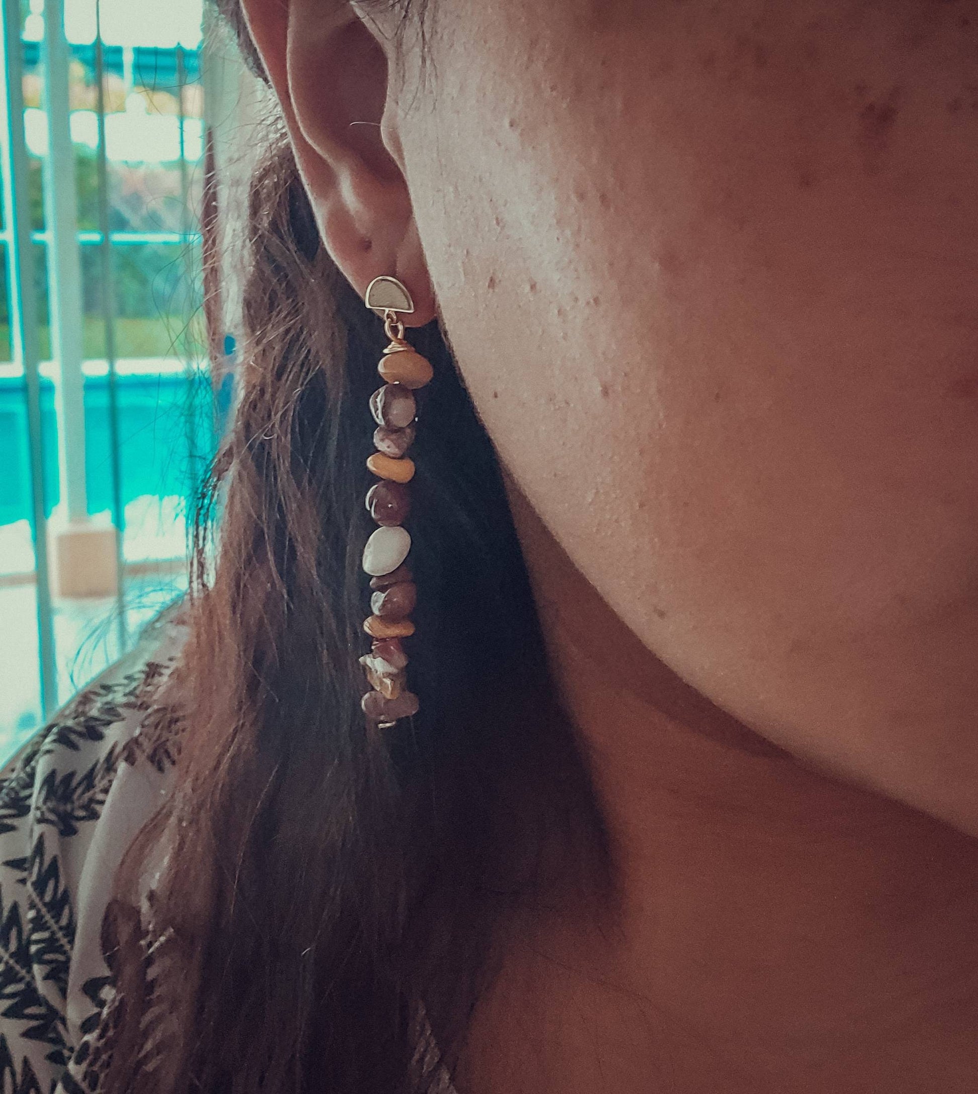 Mookaite  Dropearrings, Natural Mookaite earrings, Mookaite Jasper earrings, gifted earrings valentine's gift,valentine earrings gifted