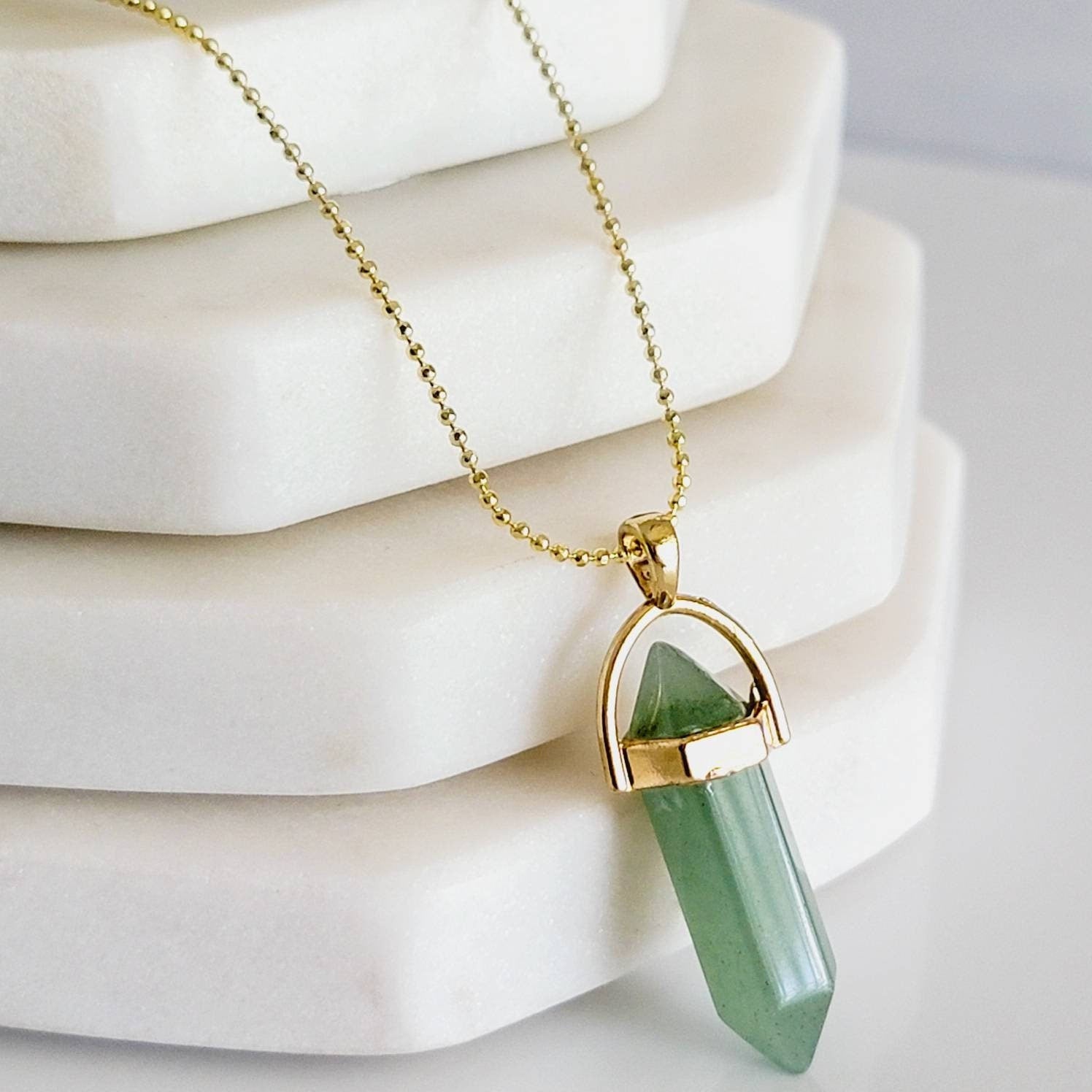 Green aventurine necklace, Thin chain necklace, chain necklace, necklace minimalistic, charming necklace, gifted for  her, giftful sister