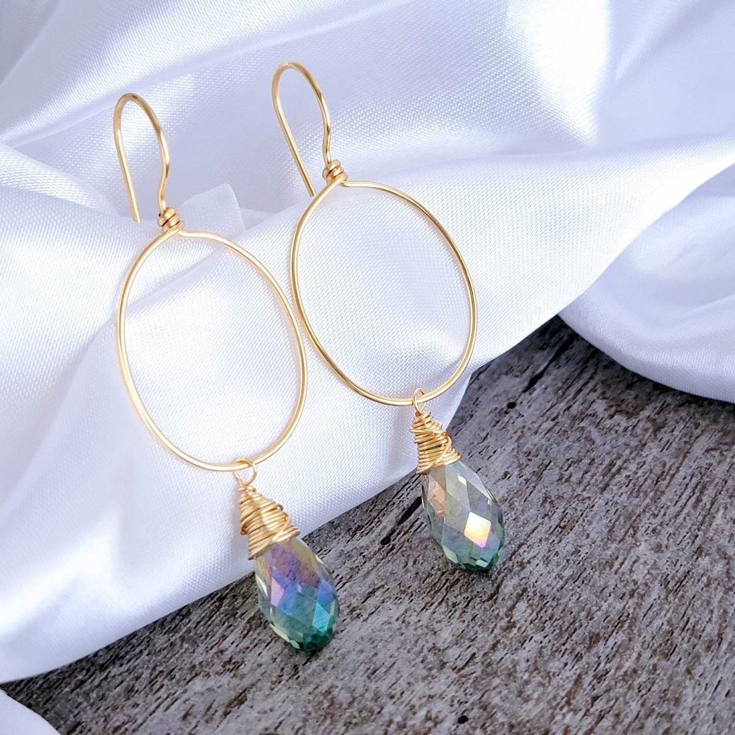 Crystal hoop earrings, Large hoop earrings, Hoop earrings with charm, Gold hoop earrings, Dainty hoop earrings, christmas giftful for mom