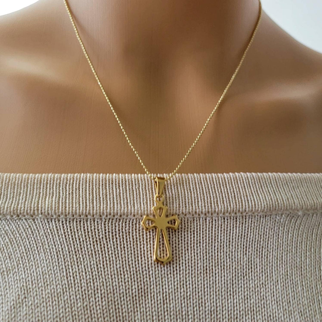 Cross necklaces gold, necklace minimalistic, thin chain necklace, Dainty cross necklace, cross necklace gifts, gifted jewelry necklace