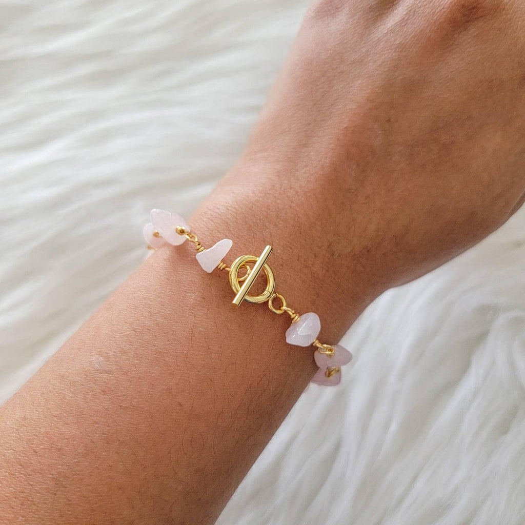 Rose quartz bracelet, bracelet minimalistic, love stone bracelet, wedding-gift-bracelet,mothers days gifted,wife  gifted,anniversary giftful