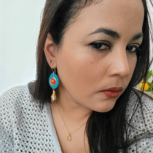 Agate earrings, tear drop earrings, natural gemstone, teardrop earrings, delicate earrings, chunky earrings, trendy earrings