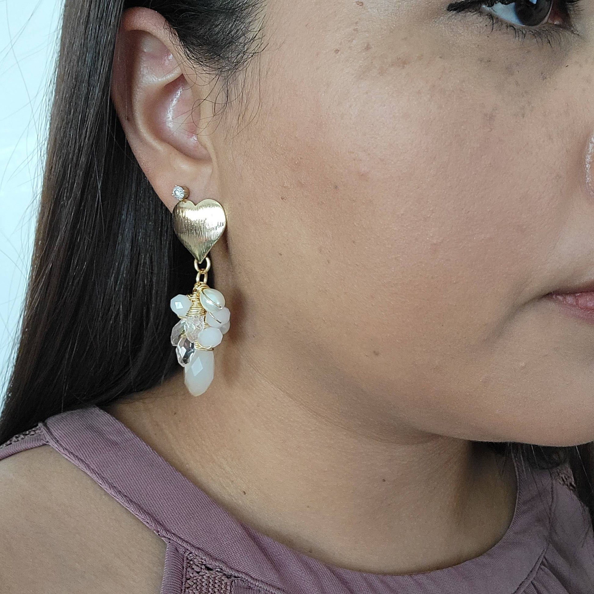Thread earrings, Dainty earrings, huggie earrings, drops earrings, dropping earring, minimalist earring, wifely giftful, gifts for mom