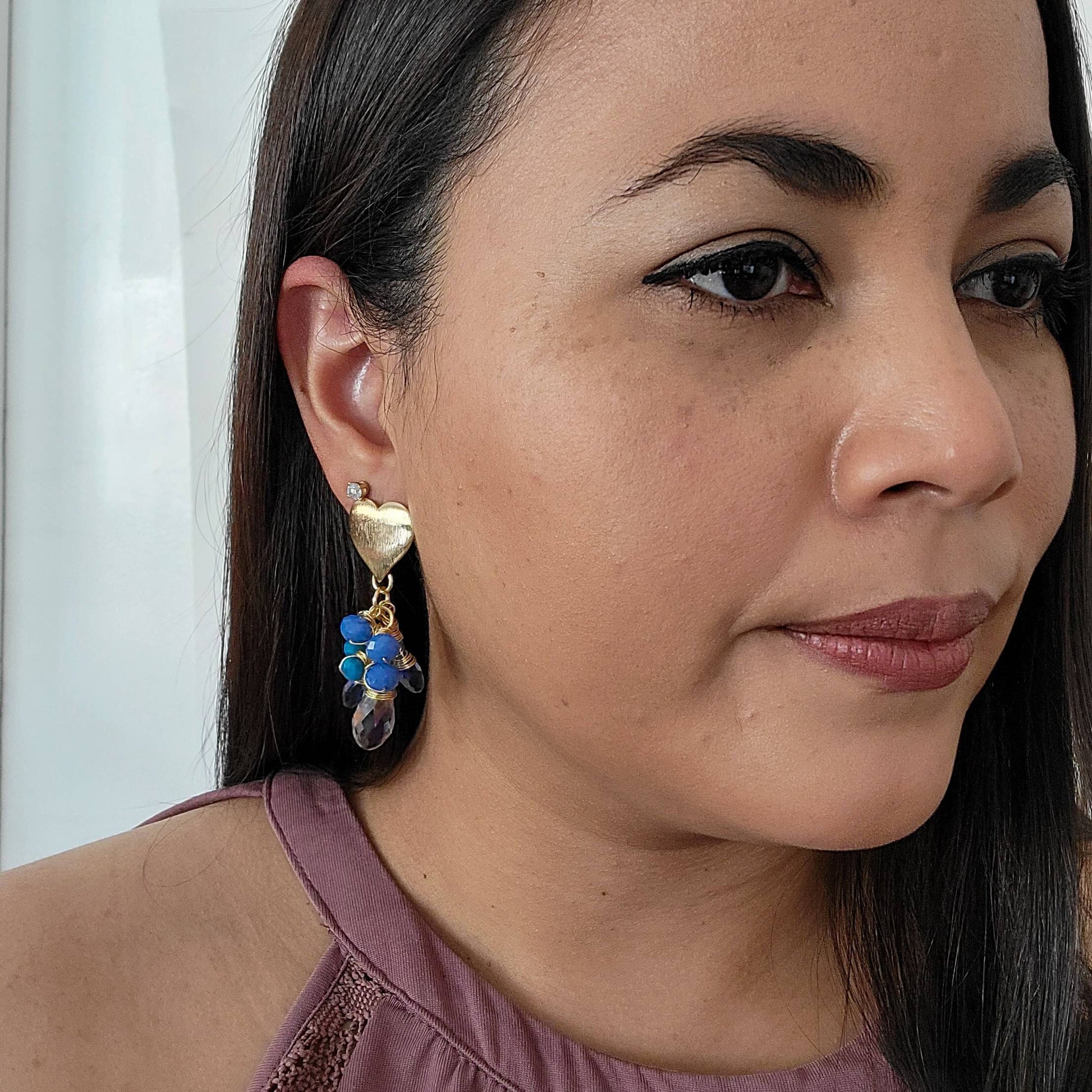 Thread earrings, Dainty earrings, huggie earrings, drops earrings, dropping earring, minimalist earring, wifely giftful, gifts for mom