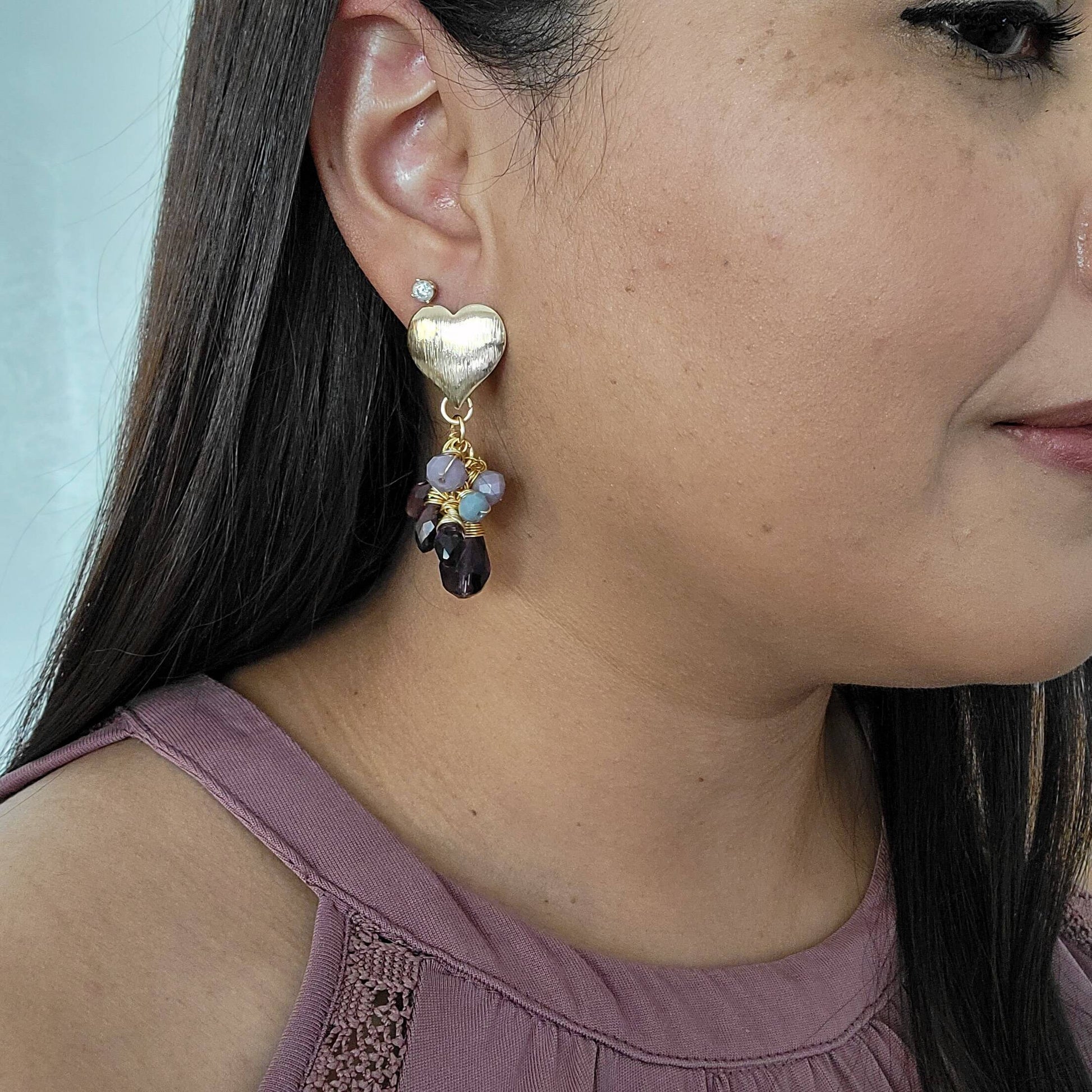 Thread earrings, Dainty earrings, huggie earrings, drops earrings, dropping earring, minimalist earring, wifely giftful, gifts for mom