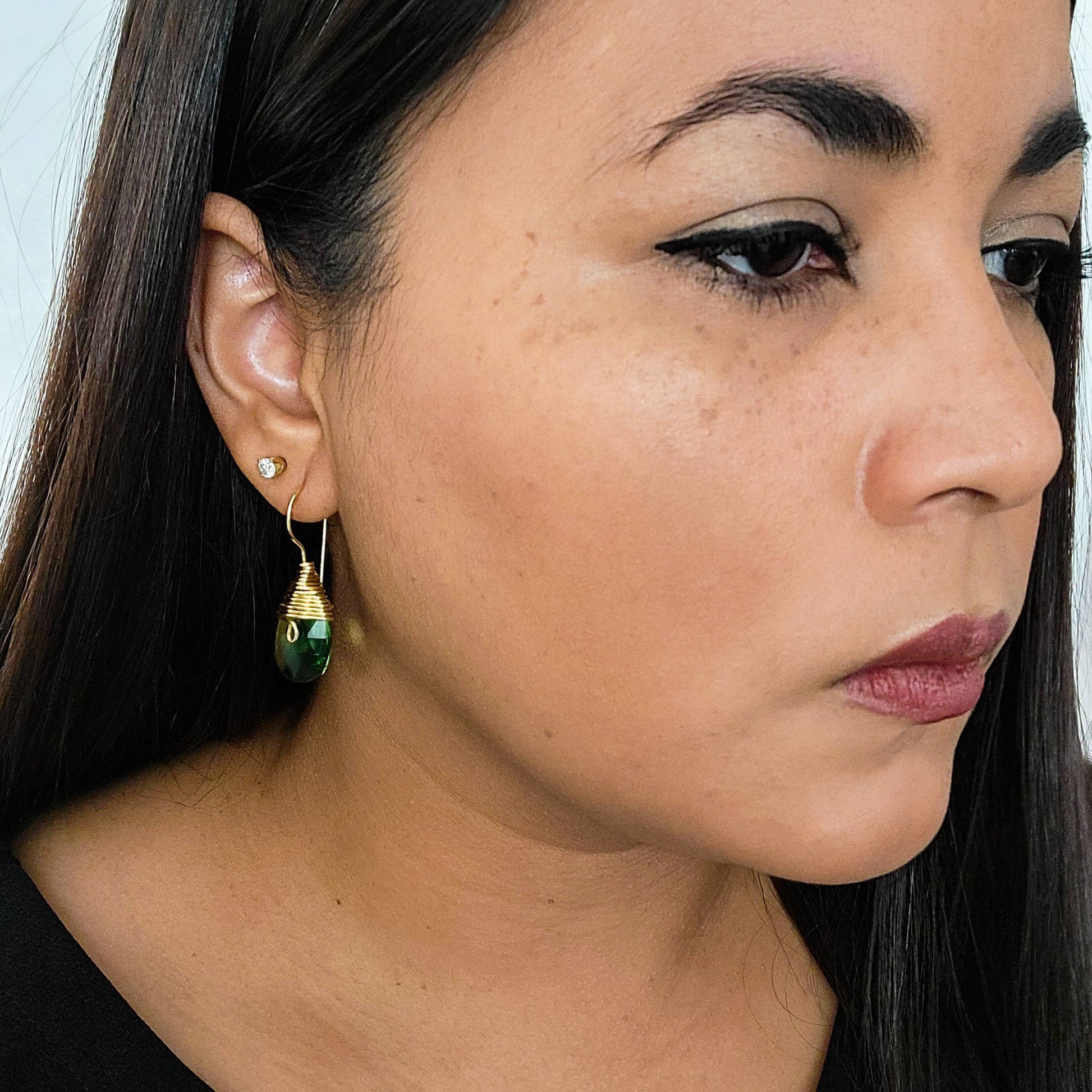 Crystal teardrop earrings, Blue drop earrings, Long teardrop earrings, Crystal dangling earrings, Bridal earrings, classic earrings