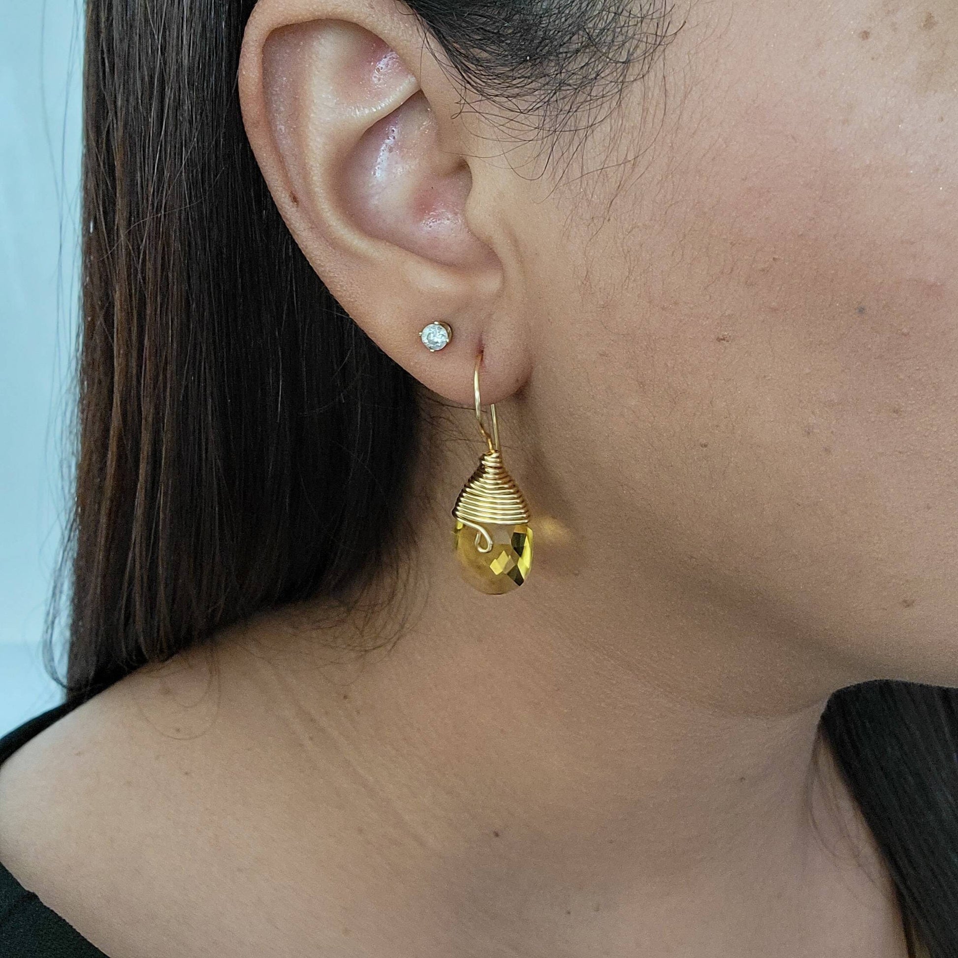 Teardrop Crystal Earrings, Teardrop Earrings for Women Dangle, Waterdrop Gold Earrings Tear Drop Earrings,