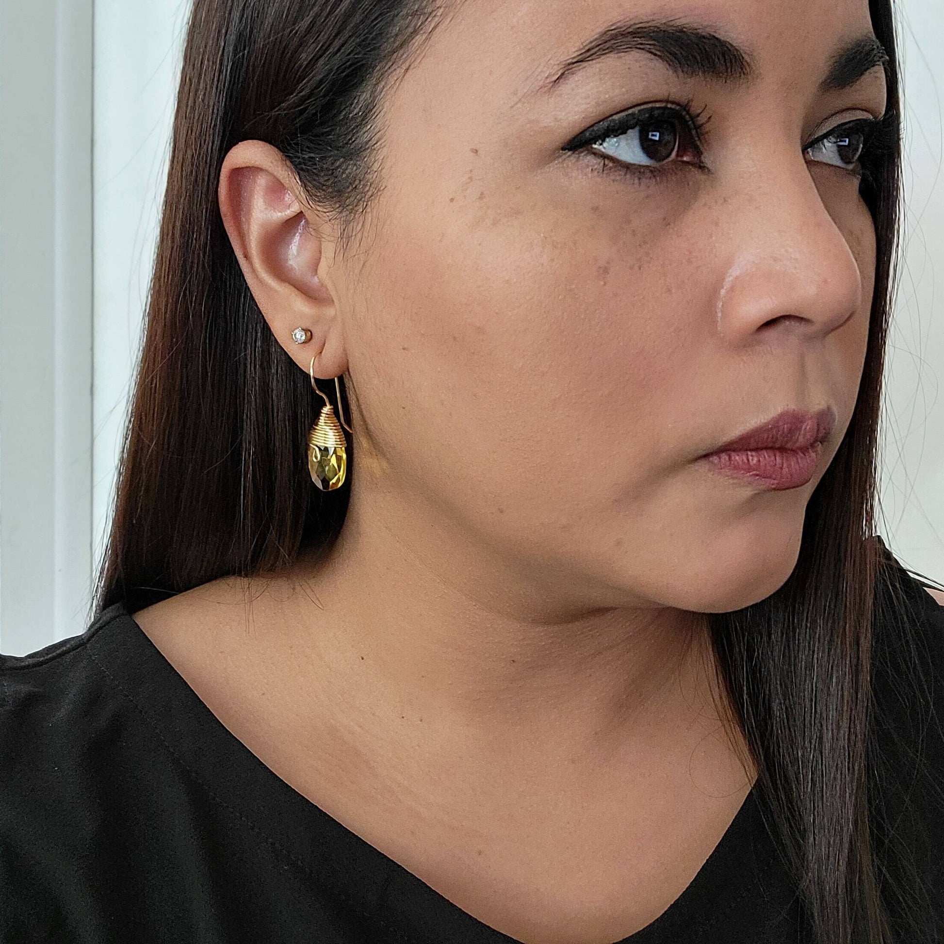Teardrop Crystal Earrings, Teardrop Earrings for Women Dangle, Waterdrop Gold Earrings Tear Drop Earrings,