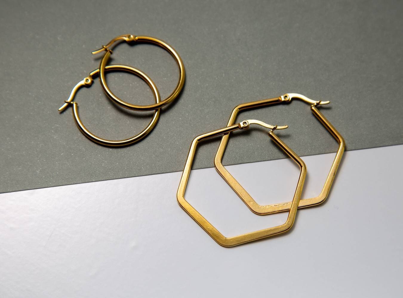Hexagon Earrings, dainty Thin hoop earrings, gold filled hoop earrings, medium hoop, dainty huggy hoop, dainty hoops huggies, giftful sister