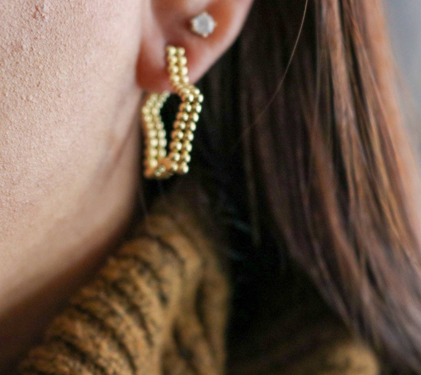 STAR HOOP EARRINGS - Small Gold Hoop Earrings, Dainty Style