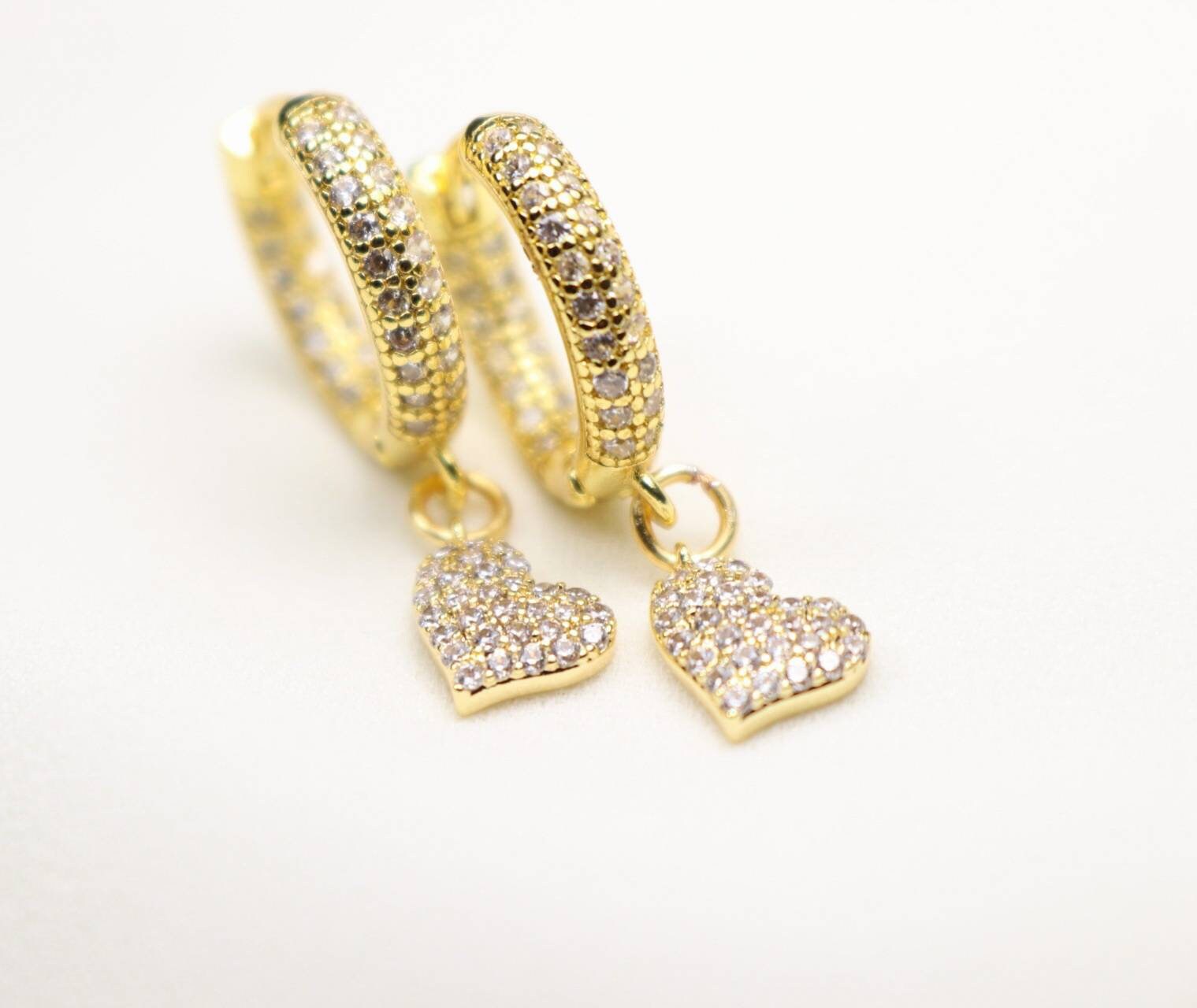 Heart hoop earrings, Gold minimalistic earrings, Dainty hoop huggie earrings, valentin earrings, anniversary gifte, giftful gifted gift
