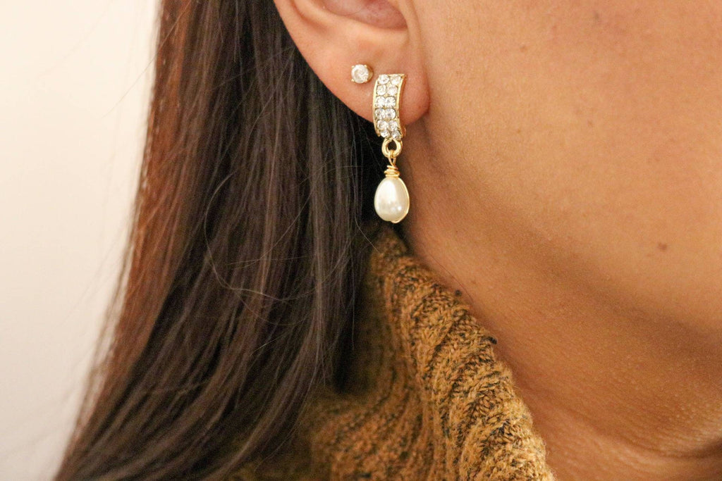 Pearl drop earrings, Pearl earrings wedding, Bride earrings for wedding, Pearl Earrings Dangle,Bridesmaid Earrings, pearl earrings wedding
