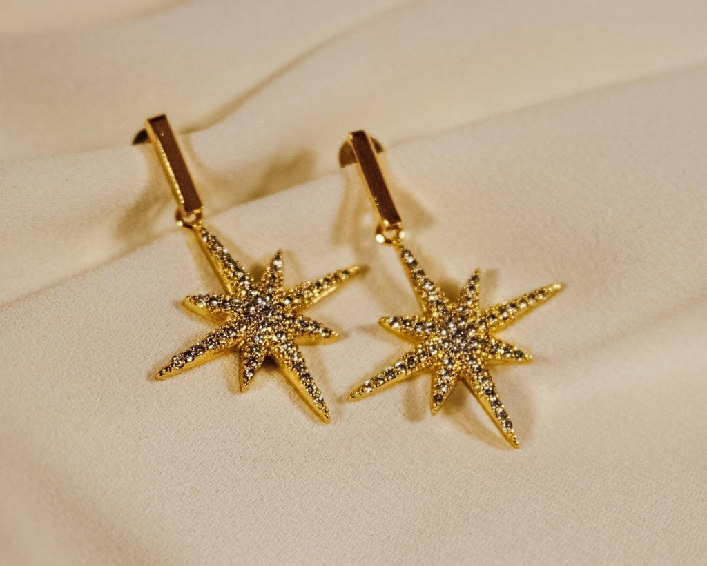 Starburst Earrings drop, Starburst earrings, Star earrings, Celestial Earrings, north star earrings, valentines giftful, giftful valentines