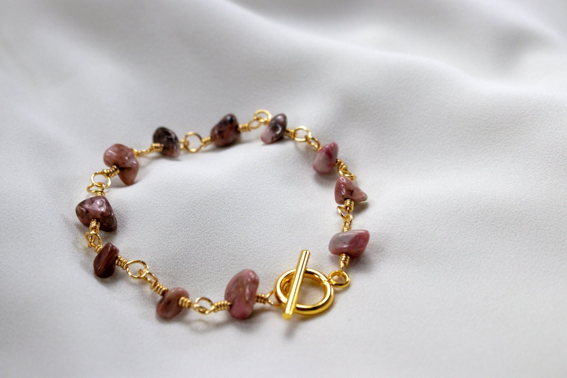 Natural Rhodonite Bracelet, Healing Rhodonite Stone Bracelet, Natural Gemstone Bracelet, Healing Bracelet, Mothers day gift,Grandma bracelet