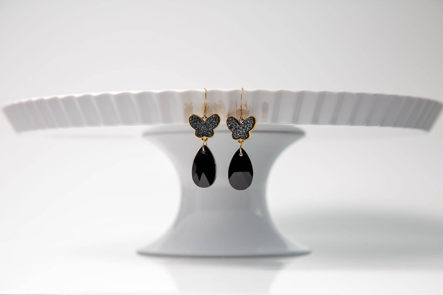 Druzy Earrings, Druzy drop earrings, Butterfly wing earrings, Raw crystal earrings, Tear drop earrings, Asymmetrical earrings, Bestseller