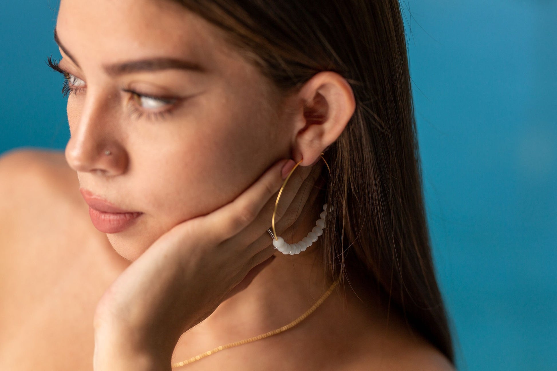Crystal hoop earrings, Thin hoop earrings, Big hoop earrings,  Hoop earrings with charm, Threader Hoop Earrings, Skinny Gold Filled Hoops