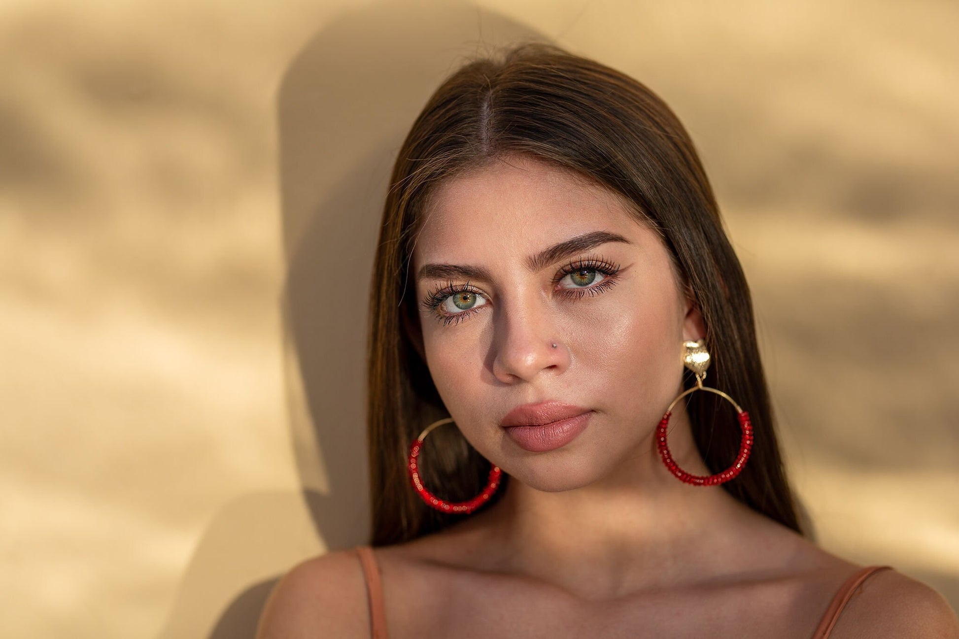 Chunky hoop earrings, Beade earrings,Thick hoop earrings, Gold filled hoop earrings, chunky gold earrings hoops, summer earrings hoops,