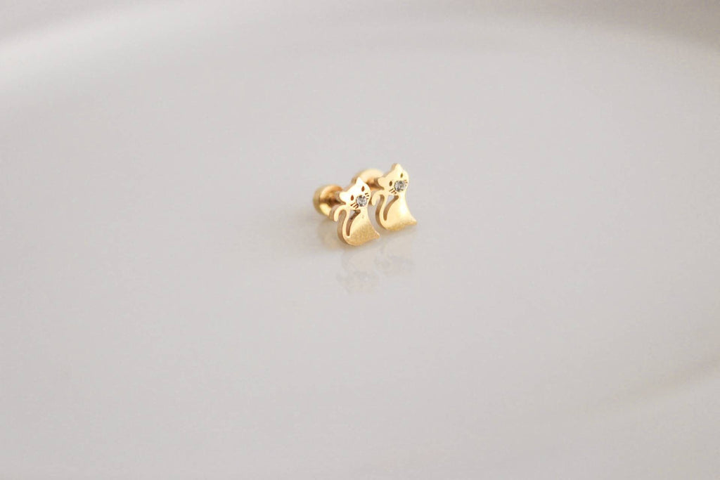 kitten Cat earrings, kitty stud earrings, Cute Cat dainty earrings, Gift for Pet Lovers, Pet Studs, Minimalist Earrings, giftful earrings