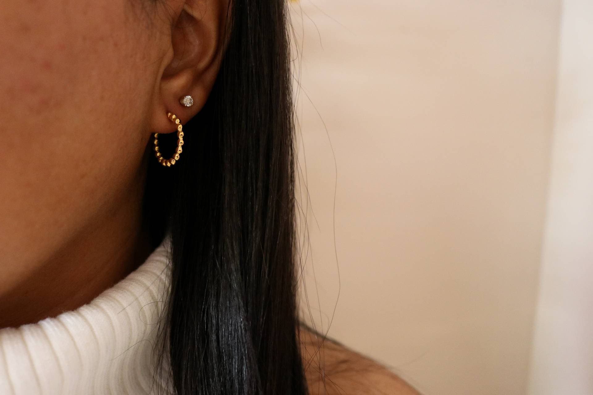 Dainty hoops earring, tiny small hoop, Ball Hoop Earrings,earring hoop thin,minimalistic earrings, small hoop earrings huggies,gift for- her