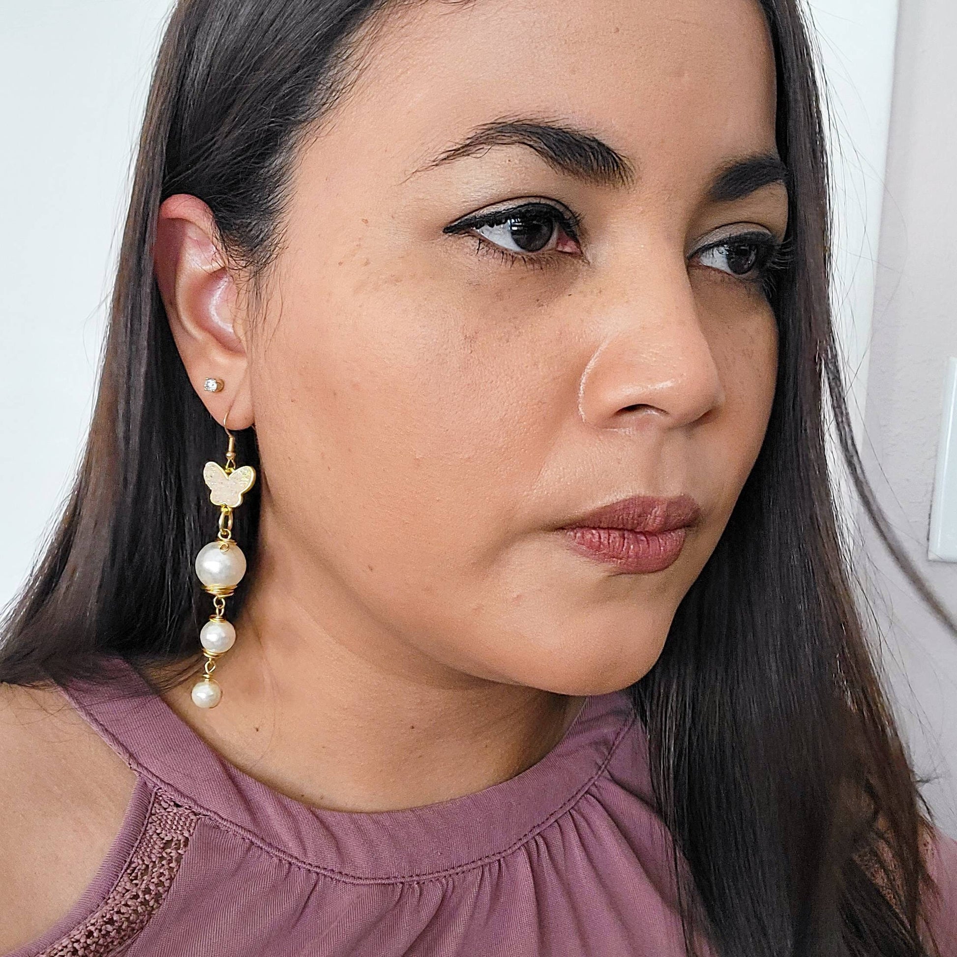 Pearl Drop Earrings, Long Pearl Earrings, Multiple Pearl, Threader Earring, Large pearl earrings, Bridal Pearl Earrings, Wedding Earrings