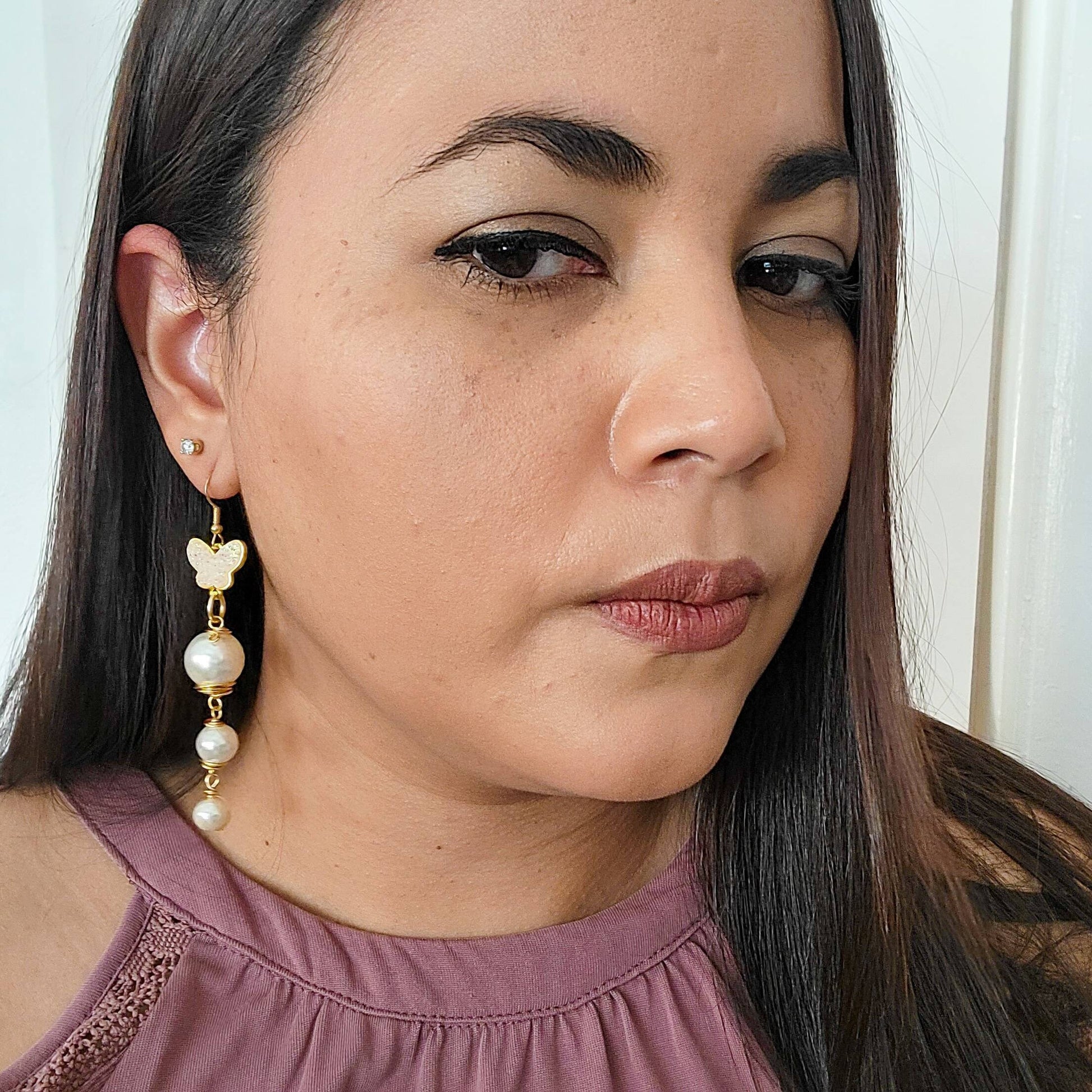 Pearl Drop Earrings, Long Pearl Earrings, Multiple Pearl, Threader Earring, Large pearl earrings, Bridal Pearl Earrings, Wedding Earrings
