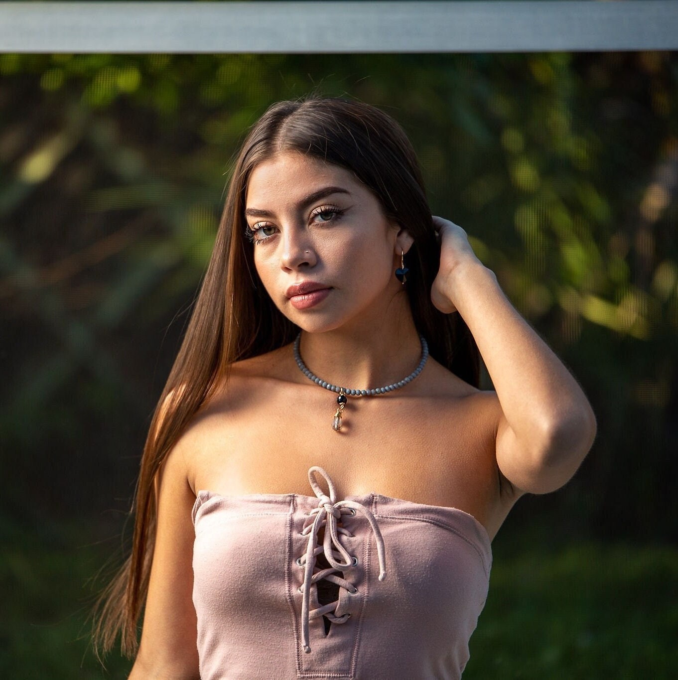 Crystal Choker Necklaces, Simple wedding necklace, Wedding dress necklace, Choker collar for women, MAMA NECKLACE, Little sister gift