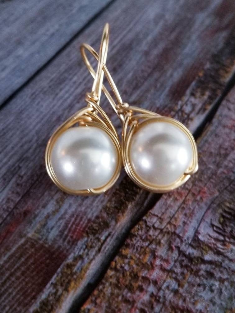 Large pearl drop earrings, pearl drop earrings, Pearl earrings wedding bridesmaid, maid-of-honor gift, wedding pearls earrings, pearl ears