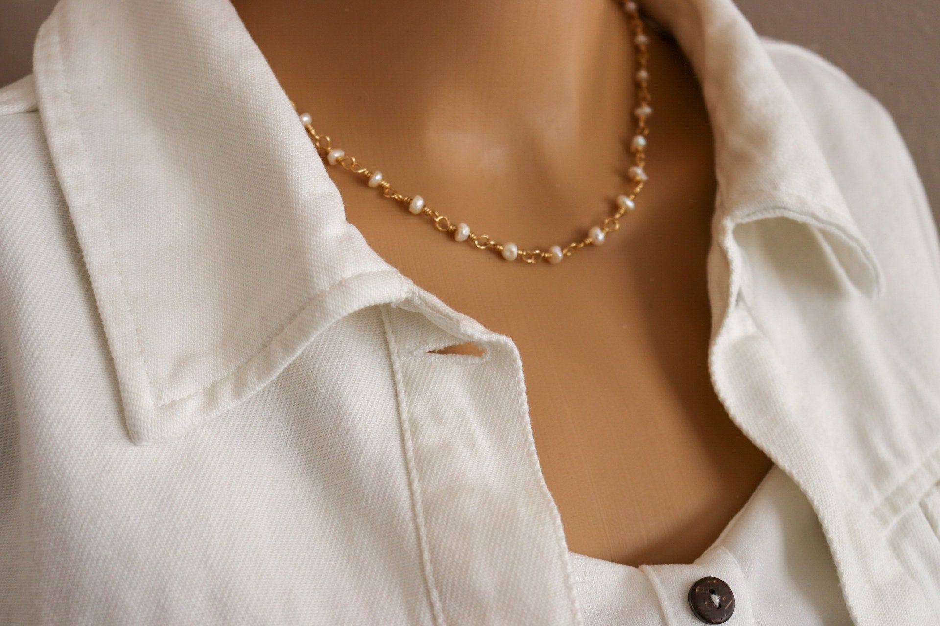 Natural Pearl Necklace, Fresh Water Pearl Necklace, necklaces minimalistic, pearl necklace gifte, maid-of-honor gift, giftful bride gift