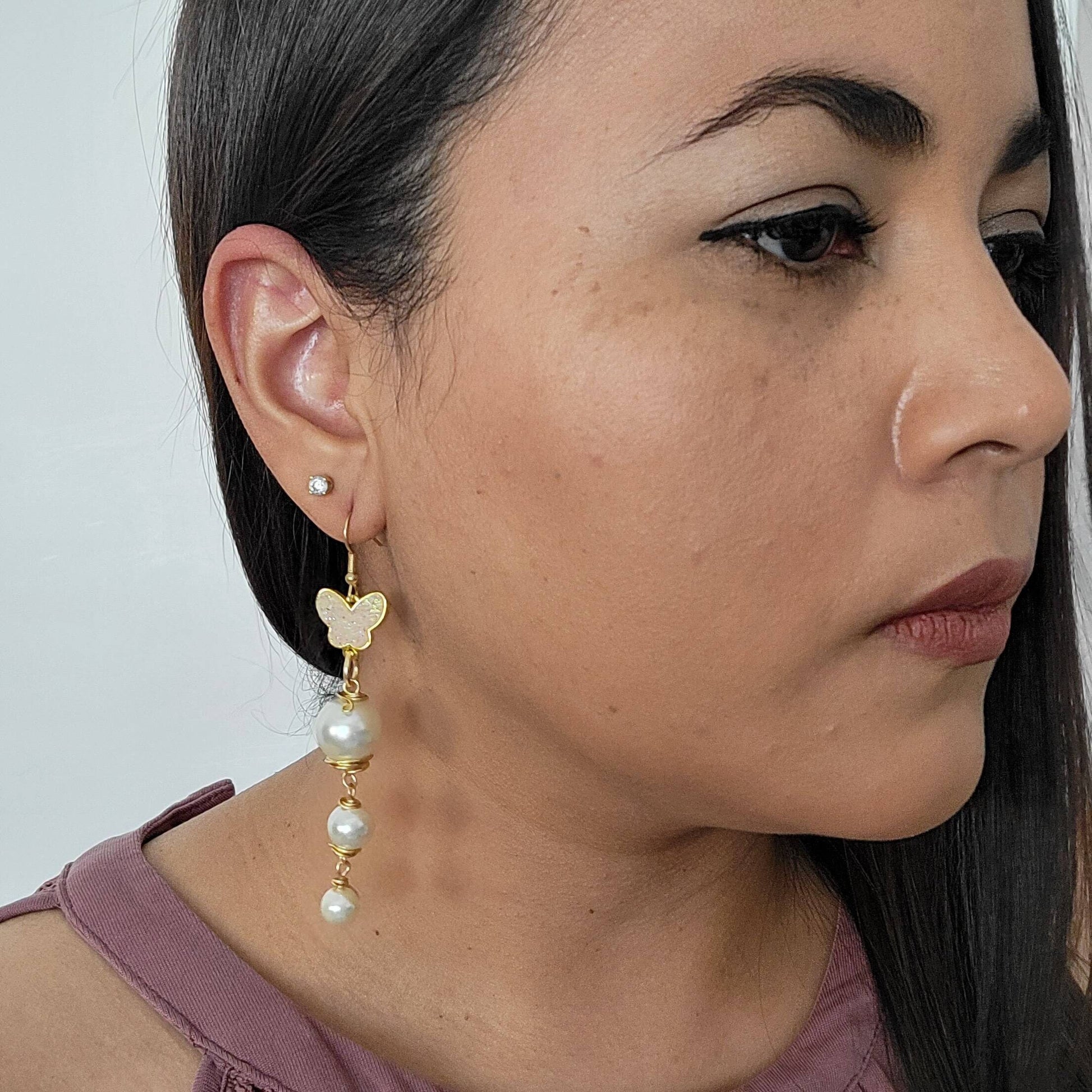 Pearl Drop Earrings, Long Pearl Earrings, Multiple Pearl, Threader Earring, Large pearl earrings, Bridal Pearl Earrings, Wedding Earrings
