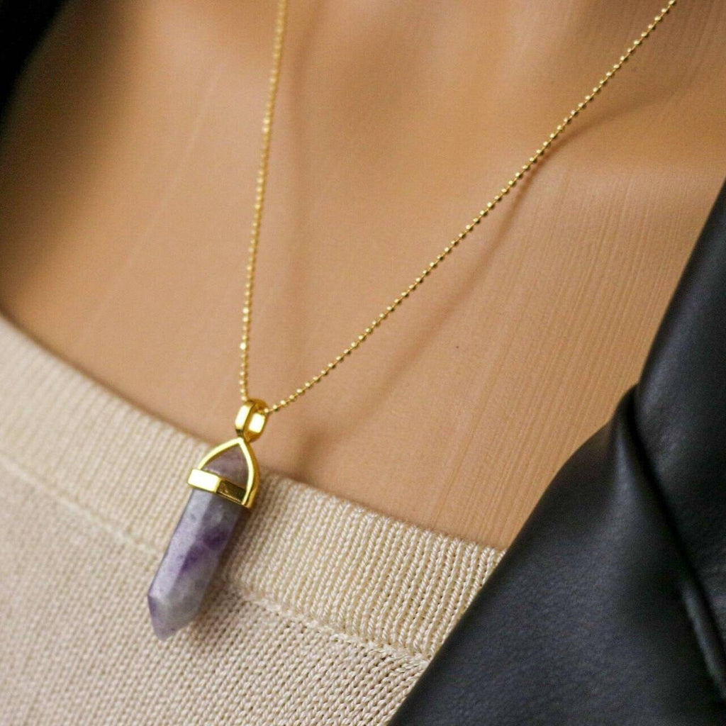 Clear Quartz Fluorite Green Aventurine point NECKLACE, Rainbow Fluorite Pendant Necklace, Green Aventurine aventurine Crystal necklace