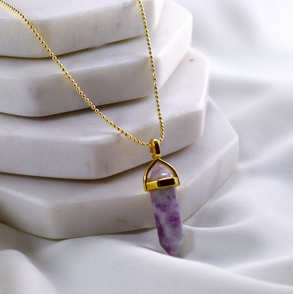 Clear Quartz Fluorite Green Aventurine point NECKLACE, Rainbow Fluorite Pendant Necklace, Green Aventurine aventurine Crystal necklace