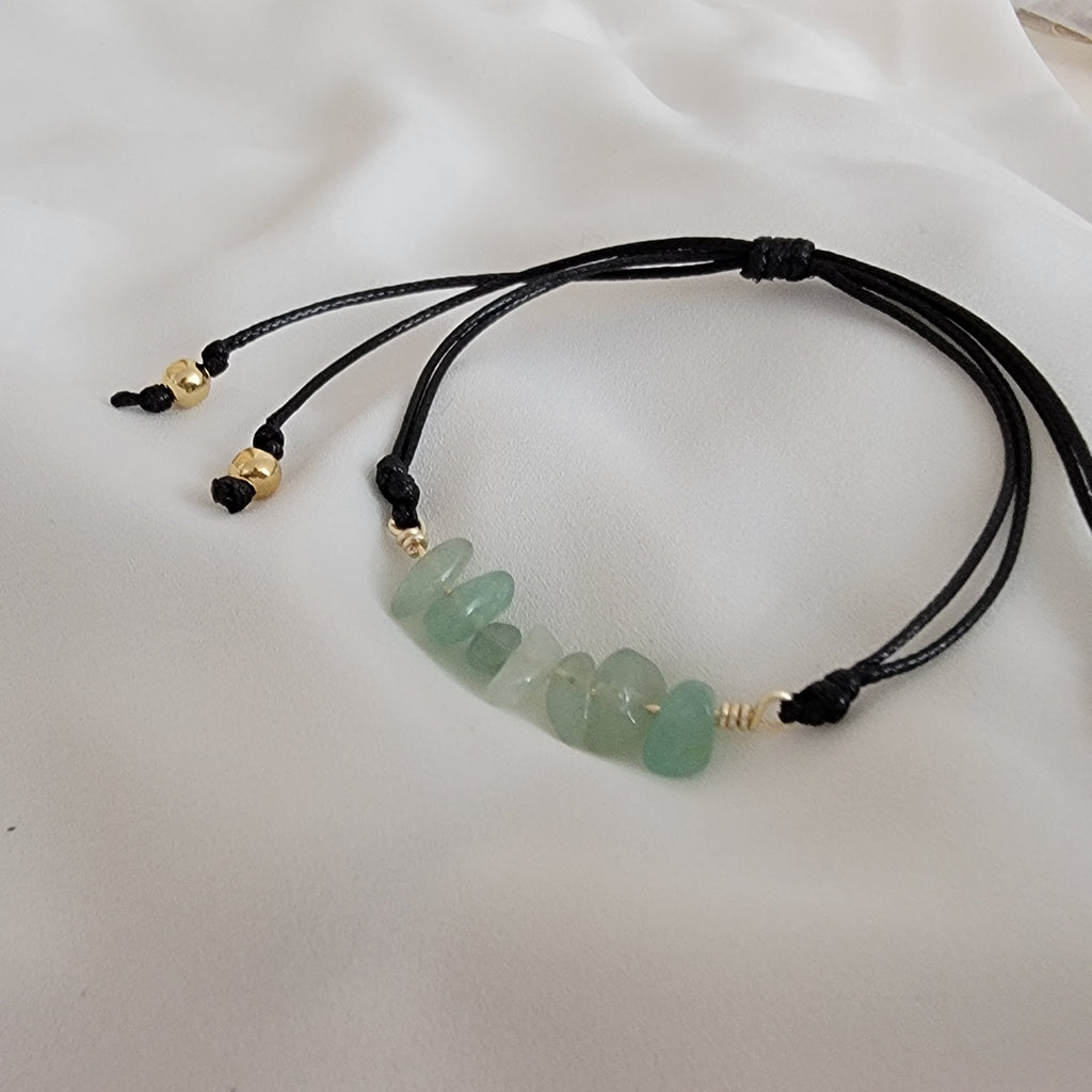 Genuine Gemstone Bracelets, Crystal Bar Bracelet, Crystal Bar Bracelet for Women, waxed cord bracelet, healing bracelet, gift gifte giftful