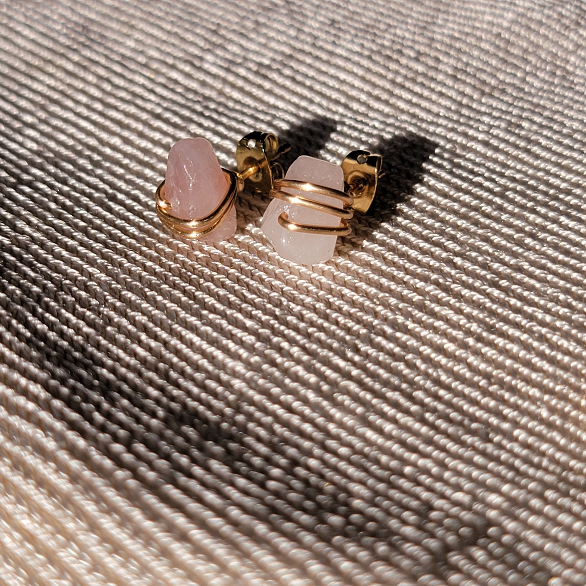 Rose Quartz Stud earrings, Crystal quartz studs, Gemstone Stud Earrings, Birthstone Post Earrings, Natural Gemstones, Mothers day gift