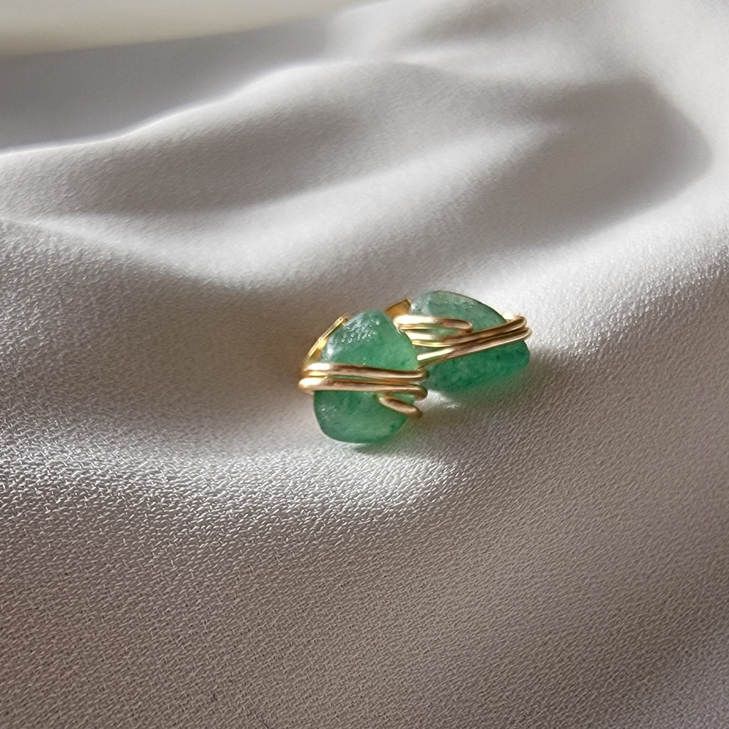 Genuine Aventurine Gemstone Stud Earrings, Raw Crystal Earrings, Birthstone Post Earrings, Natural Gemstones, Mothers day gift, gift for mom