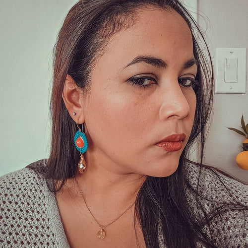 Agate earrings, tear drop earrings, natural gemstone, teardrop earrings, delicate earrings, chunky earrings, trendy earrings