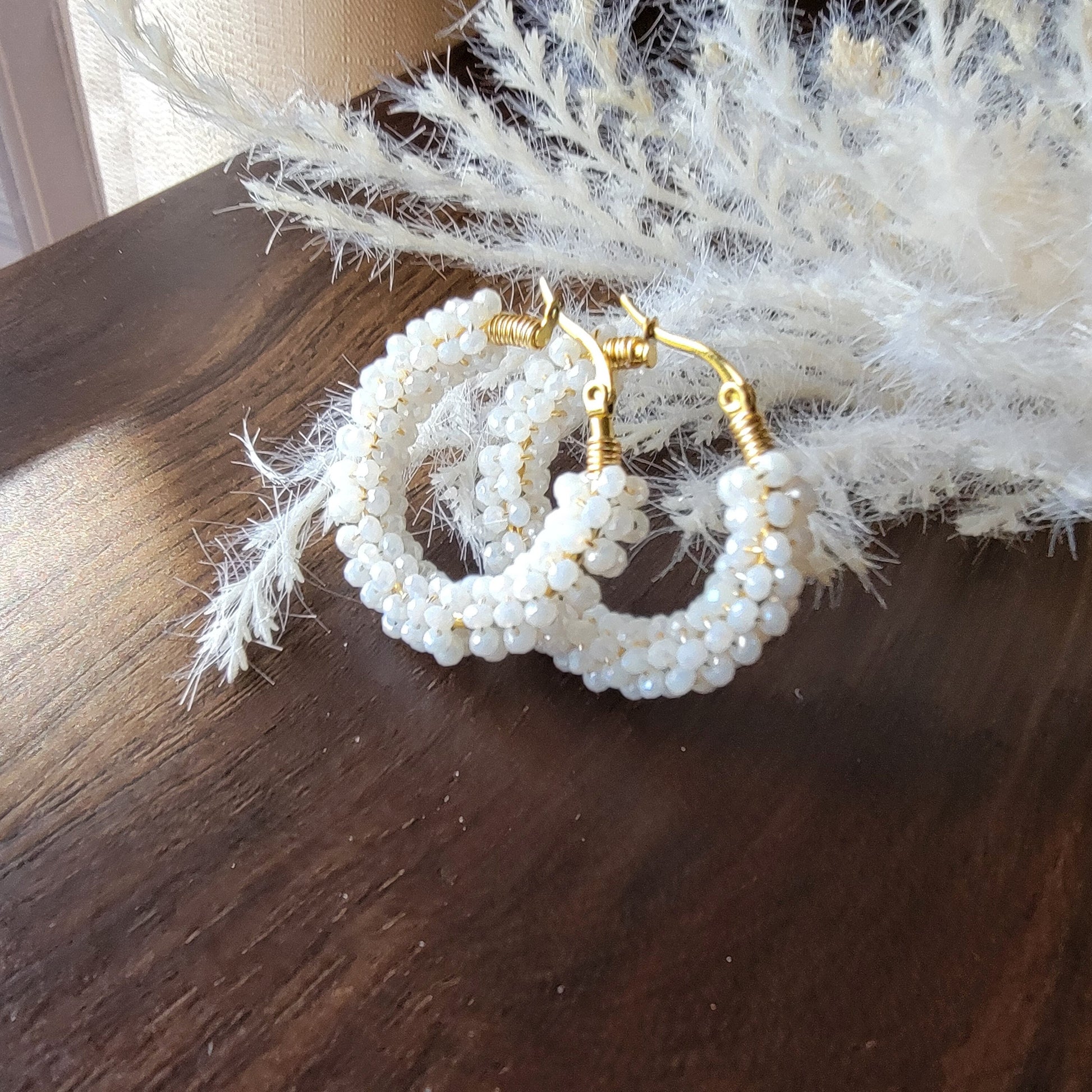 Chunky earrings hoops, Thick hoop earrings, Hoop earrings white gold, minimalistic earring, weddings- giftful, giftful bride gift,moms gifte
