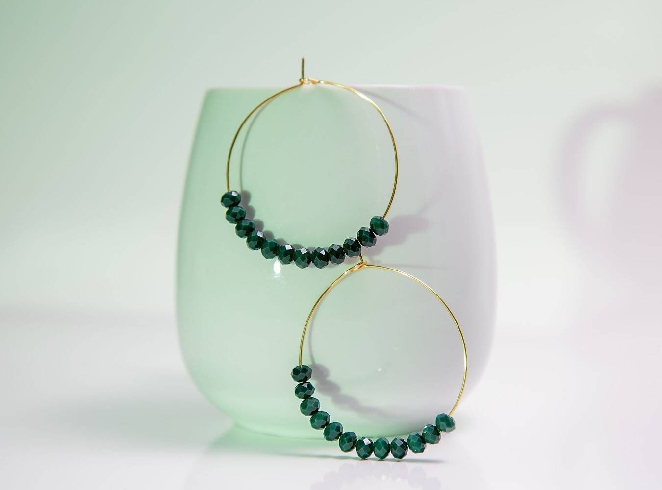 Crystal hoop earrings, Large hoop earrings, Thin hoop earrings, Big hoop earrings, gifted earring, large thin hoop, thin wire hoop