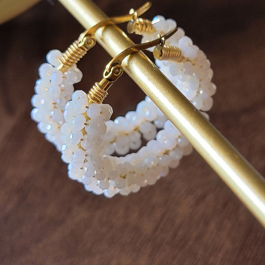 Chunky earrings hoops, Thick hoop earrings, Hoop earrings white gold, minimalistic earring, weddings- giftful, giftful bride gift,moms gifte