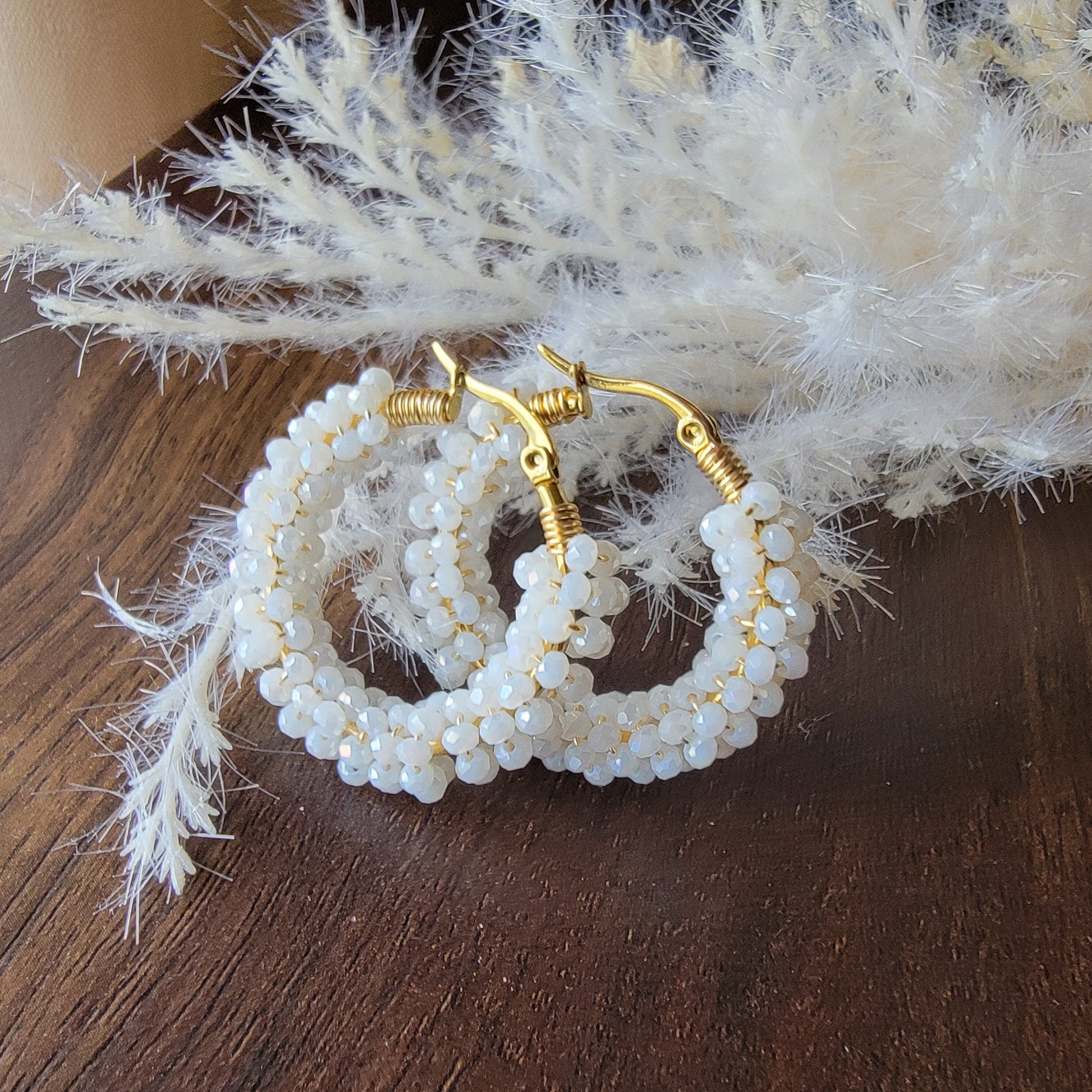Chunky earrings hoops, Thick hoop earrings, Hoop earrings white gold, minimalistic earring, weddings- giftful, giftful bride gift,moms gifte