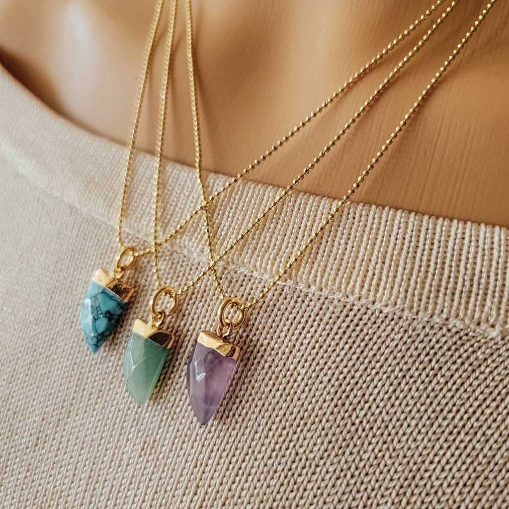 Amethyst necklace, Jade necklace, Turquoise necklace, Thin necklace chain, amethyst quartz necklace, gifted jewelry necklace, giftful sister