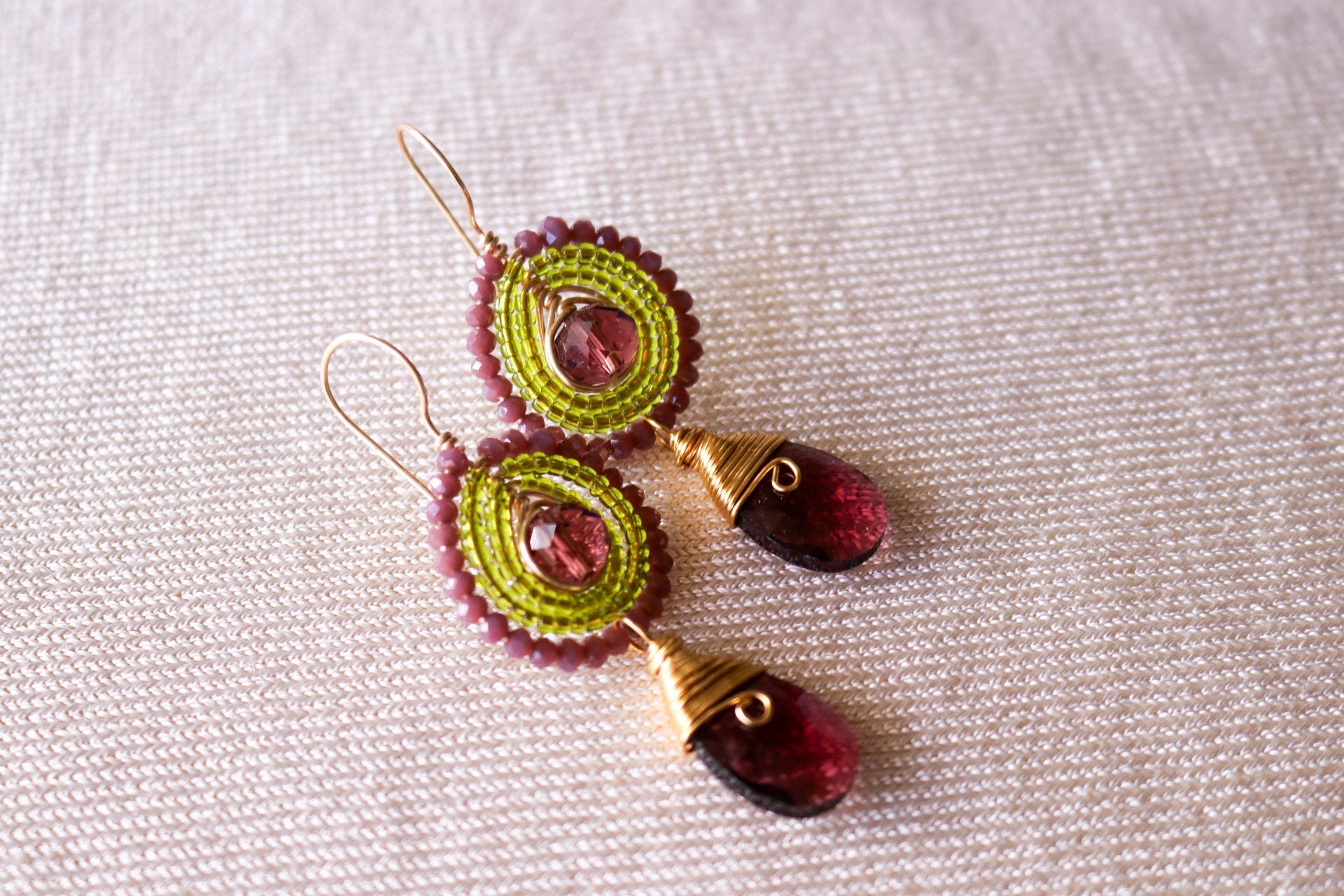 Bead Dangle Earrings, Bead drop earrings, Seed bead earrings, native earrings, miyuki bead earrings, miyuki earrings, wire wrapped earring