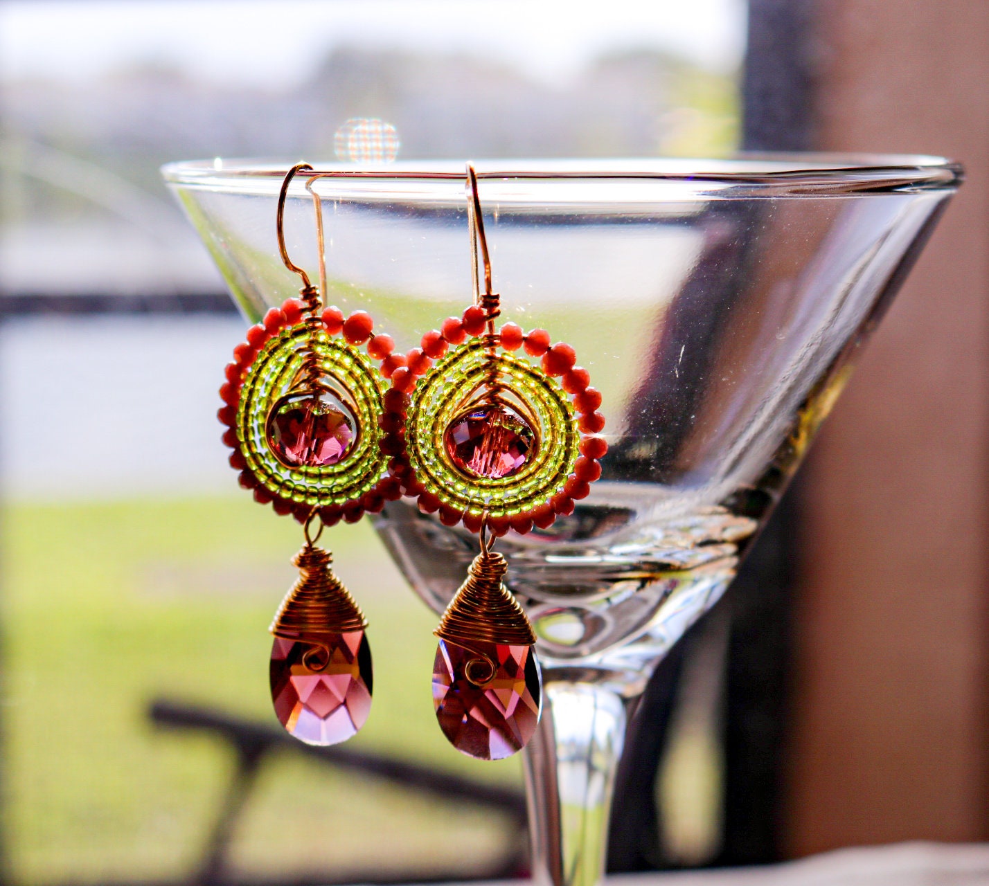 Bead Dangle Earrings, Bead drop earrings, Seed bead earrings, native earrings, miyuki bead earrings, miyuki earrings, wire wrapped earring
