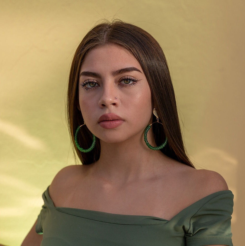 Thick hoop earrings, Beaded hoop earrings, hoop earrings chunky, Big Hoop earrings, gold filled hoops, gold ball hoops,