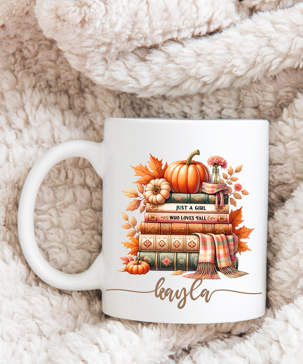 Custom Pumpkin Mug, Autumn Decor,Book Lover Mug, Fall Coffee Mug, Fall Reading Mug, Bookish Mug, Gift for Book Lovers, Pumpkin Cup,fall gift