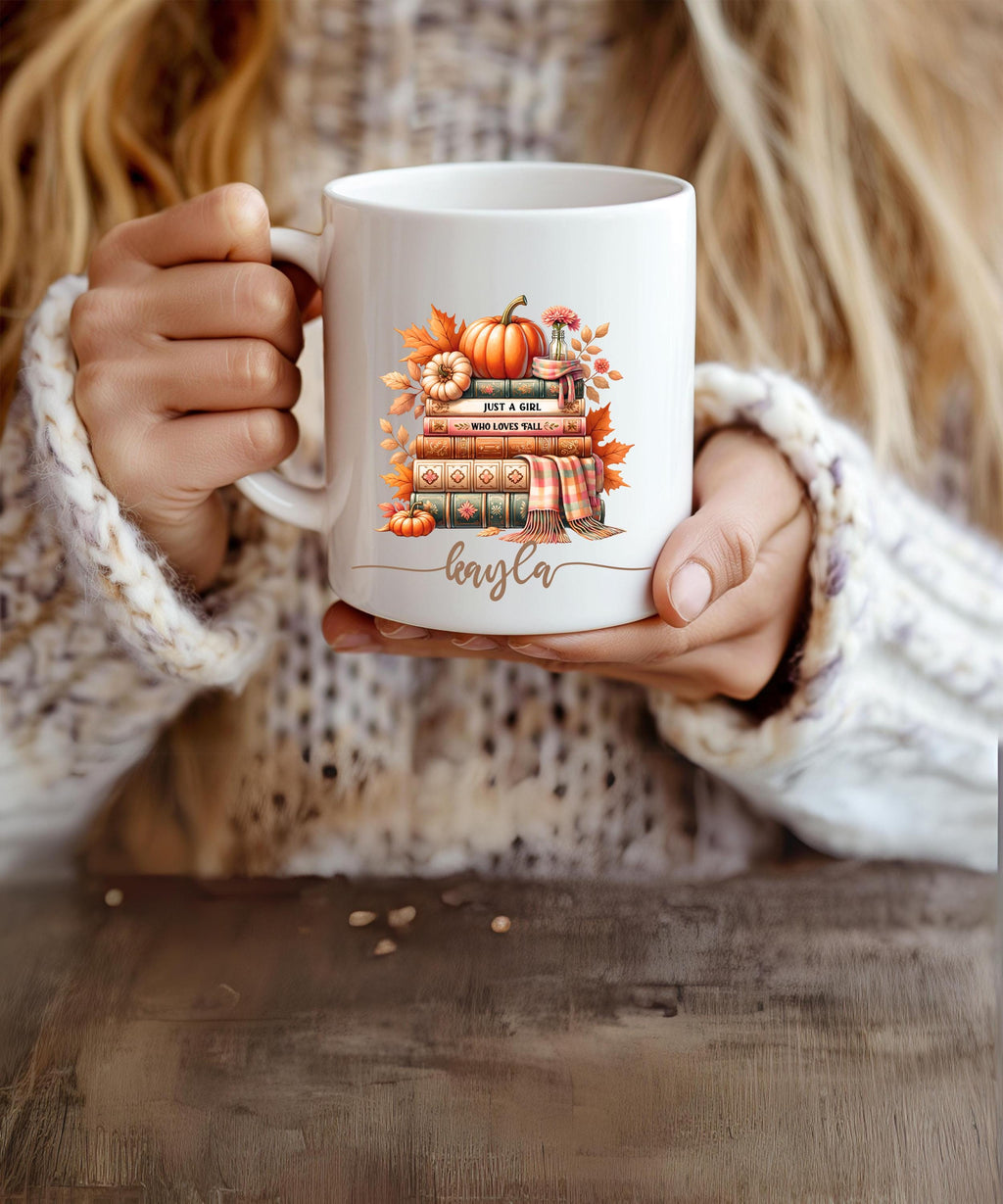 Custom Pumpkin Mug, Autumn Decor,Book Lover Mug, Fall Coffee Mug, Fall Reading Mug, Bookish Mug, Gift for Book Lovers, Pumpkin Cup,fall gift