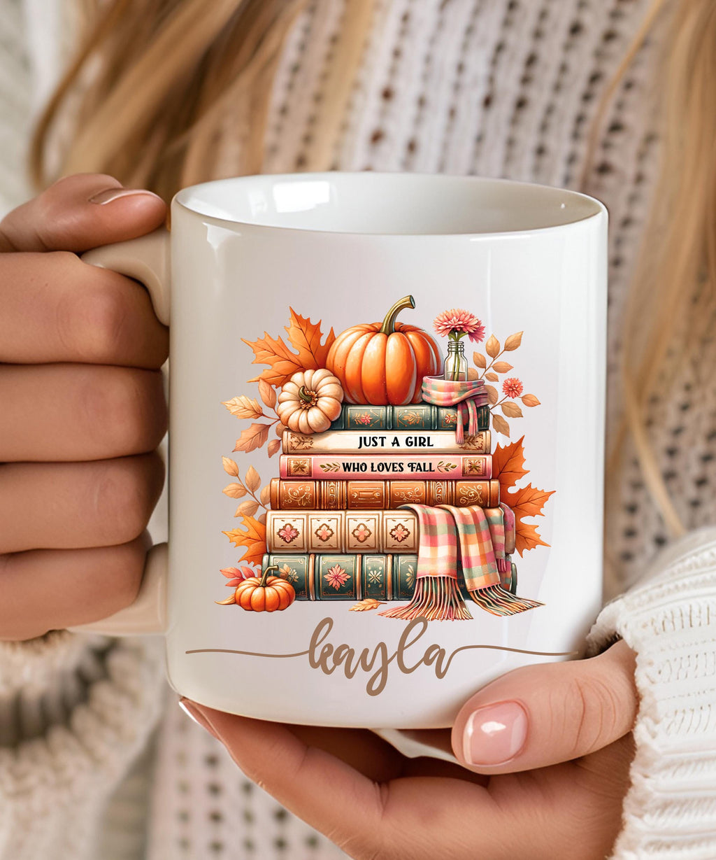 Custom Pumpkin Mug, Autumn Decor,Book Lover Mug, Fall Coffee Mug, Fall Reading Mug, Bookish Mug, Gift for Book Lovers, Pumpkin Cup,fall gift