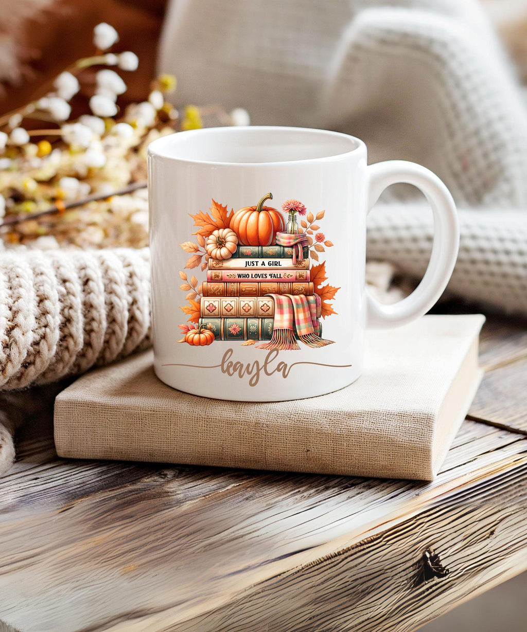 Custom Pumpkin Mug, Autumn Decor,Book Lover Mug, Fall Coffee Mug, Fall Reading Mug, Bookish Mug, Gift for Book Lovers, Pumpkin Cup,fall gift