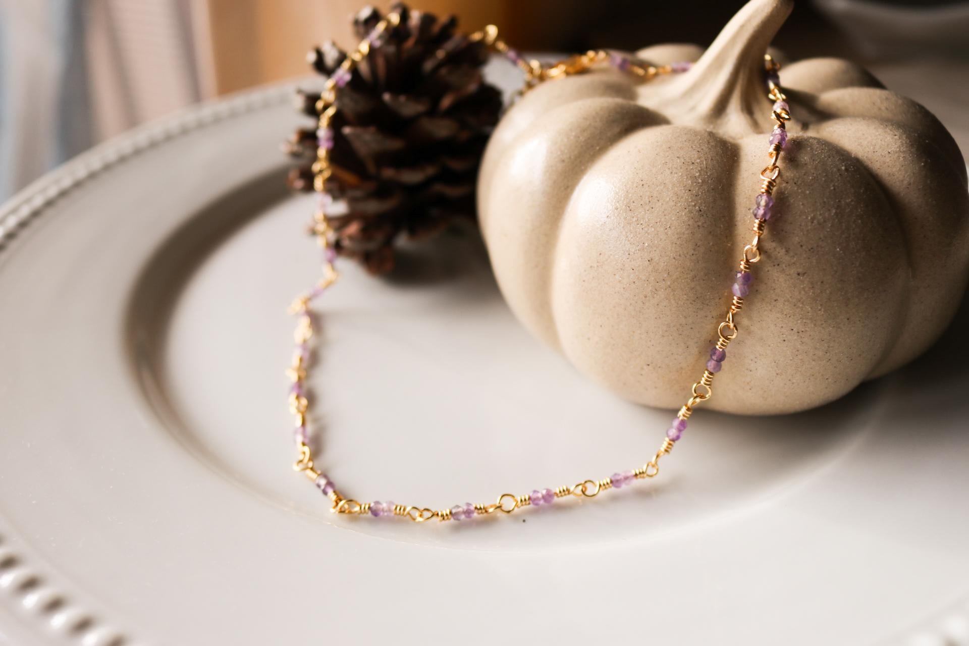 Amethyste necklace, everyday necklace, crystals necklace amethyst, necklace minimalistic, thin chain necklace, mothers days gifted,wife gift